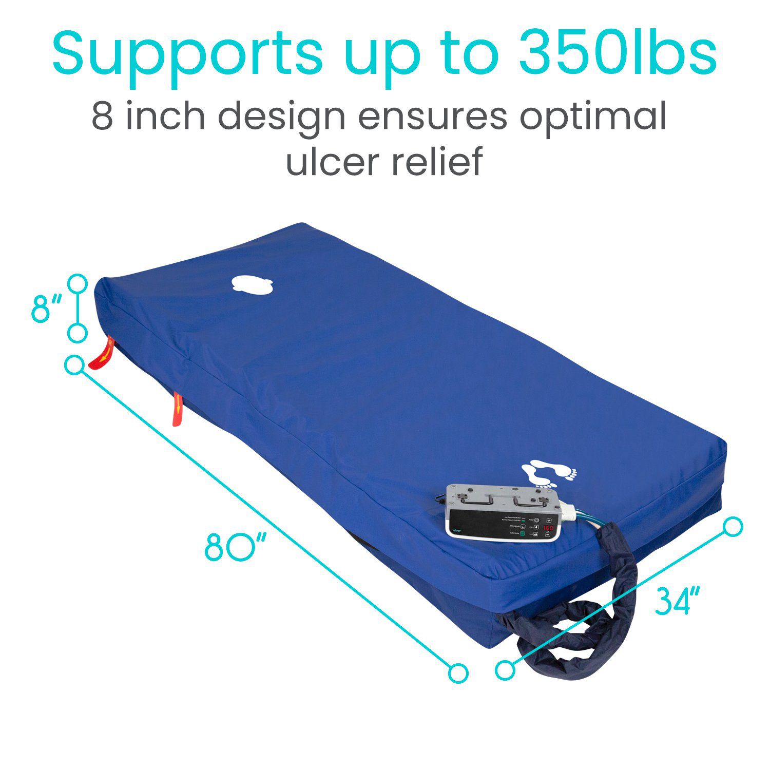 Alternating Pressure Mattress and Pump - 8 Inch Thick