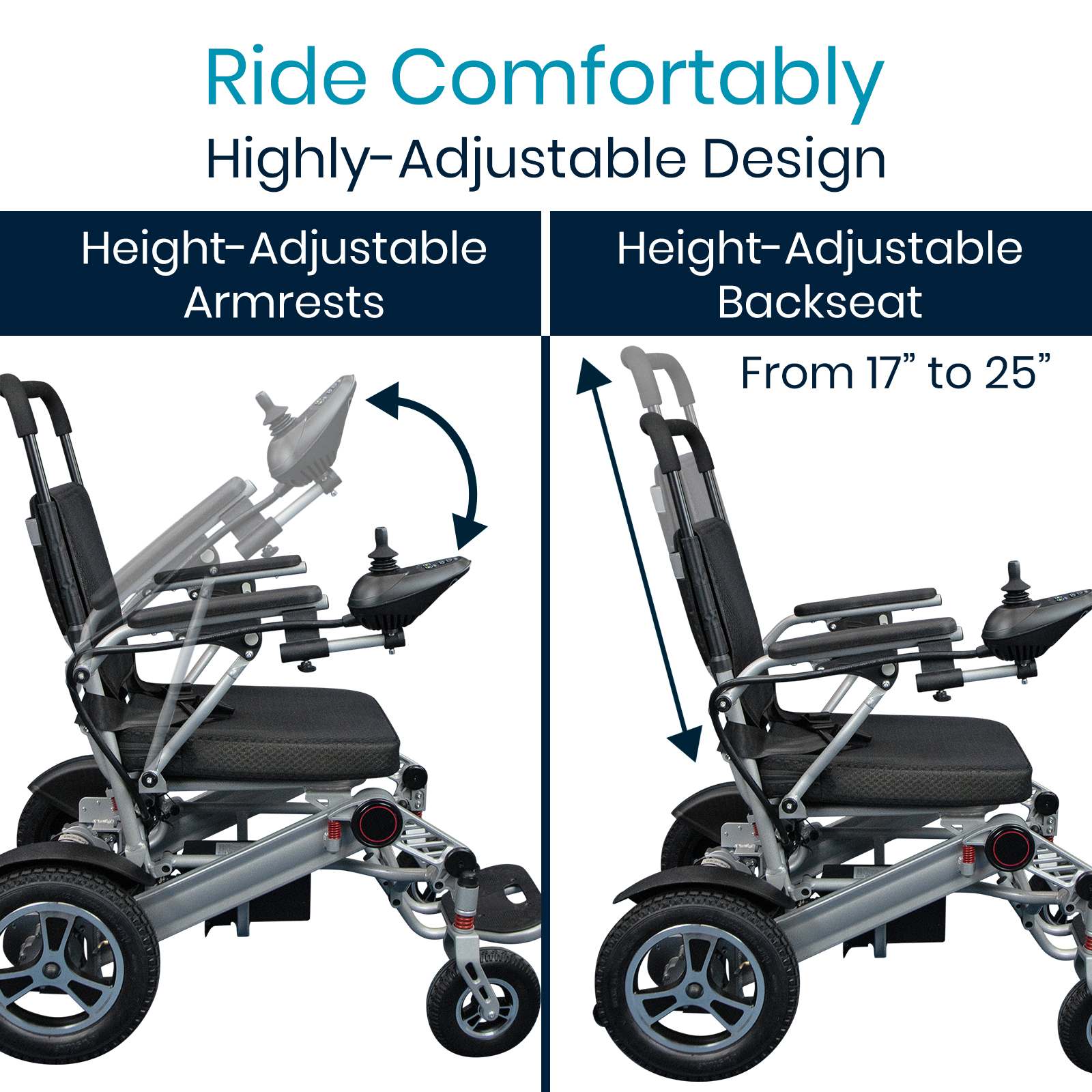 Vive Lightweight Foldable Power Wheelchair