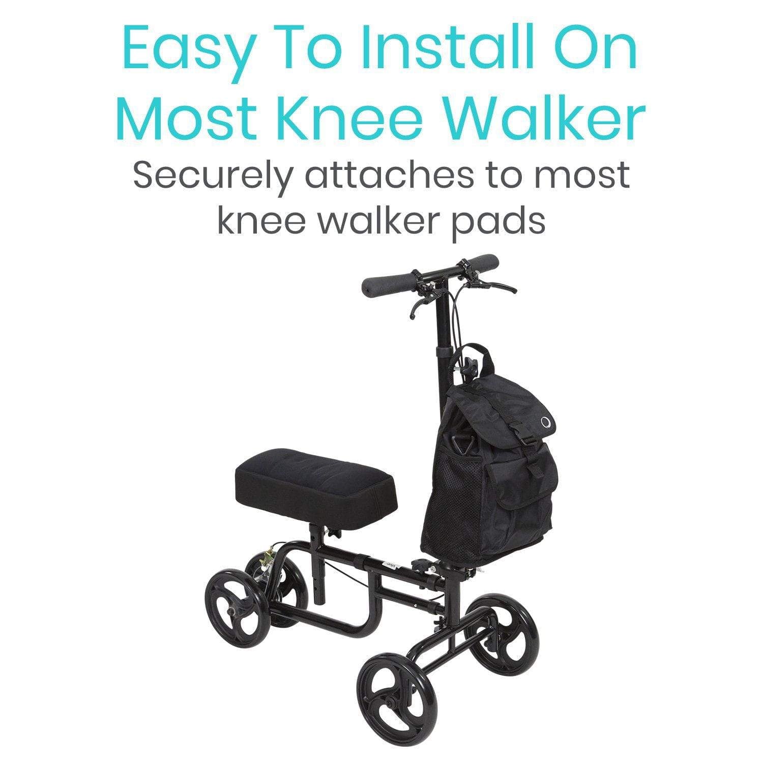 ISSYAUTO Knee Scooter Memory Foam,3 inch Thick Foam Knee Pad and Cover - Fits Most Knee Walker Models,Black, Size: 3 Height